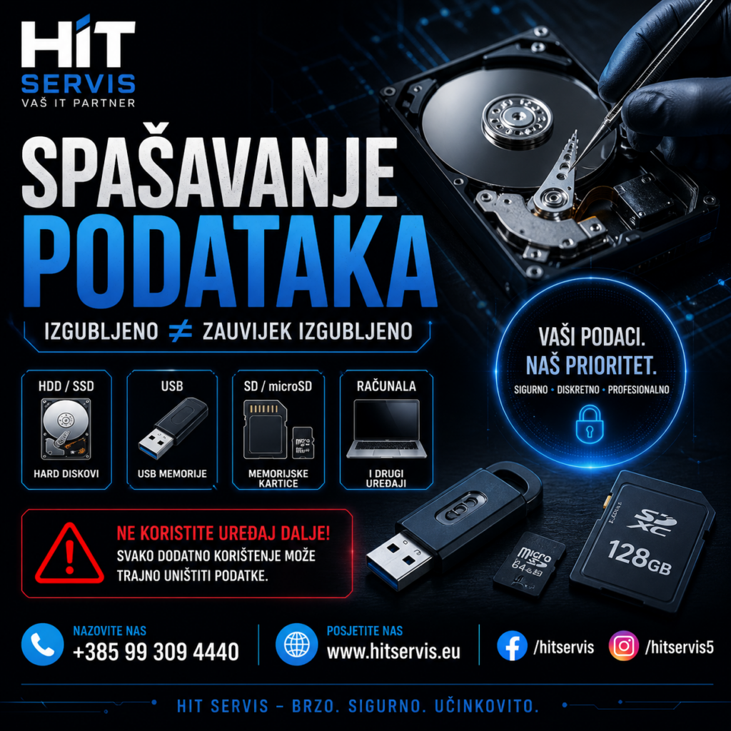 spašavanje podataka s hard diska u HIT servisu